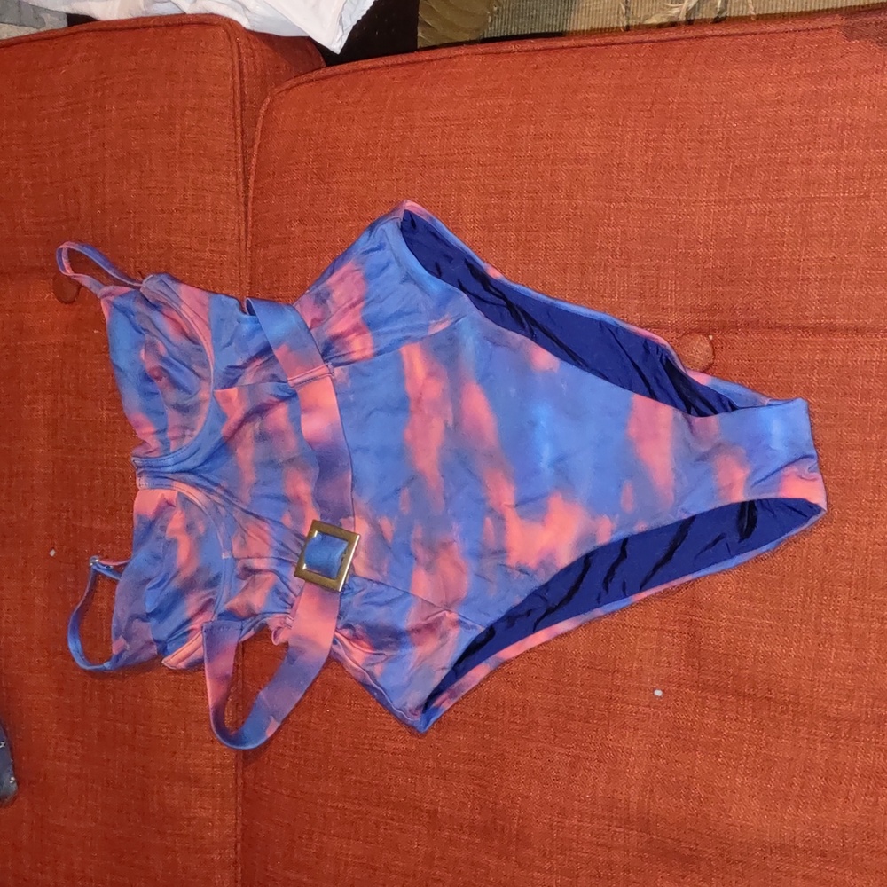 WeWoreWhat Blue and Pink One Piece Swimsuit